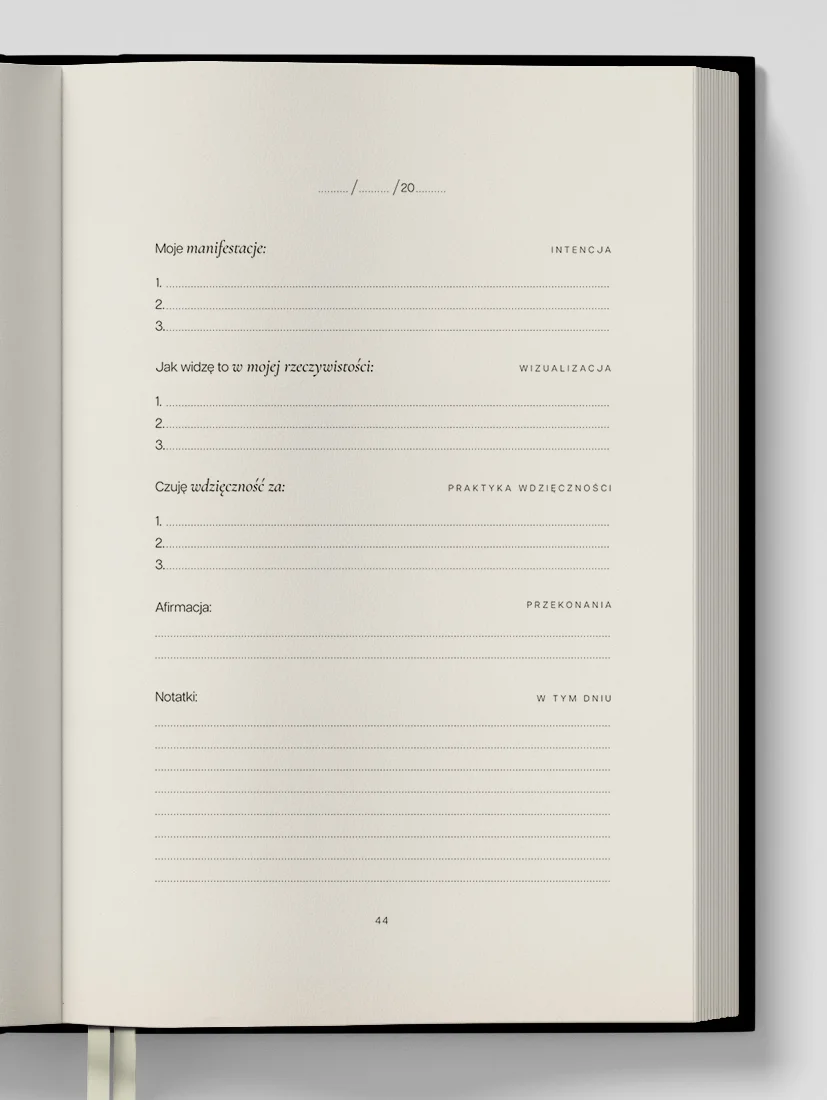 Dziennik Manifestacji z praktyką wdzięczności Gold 