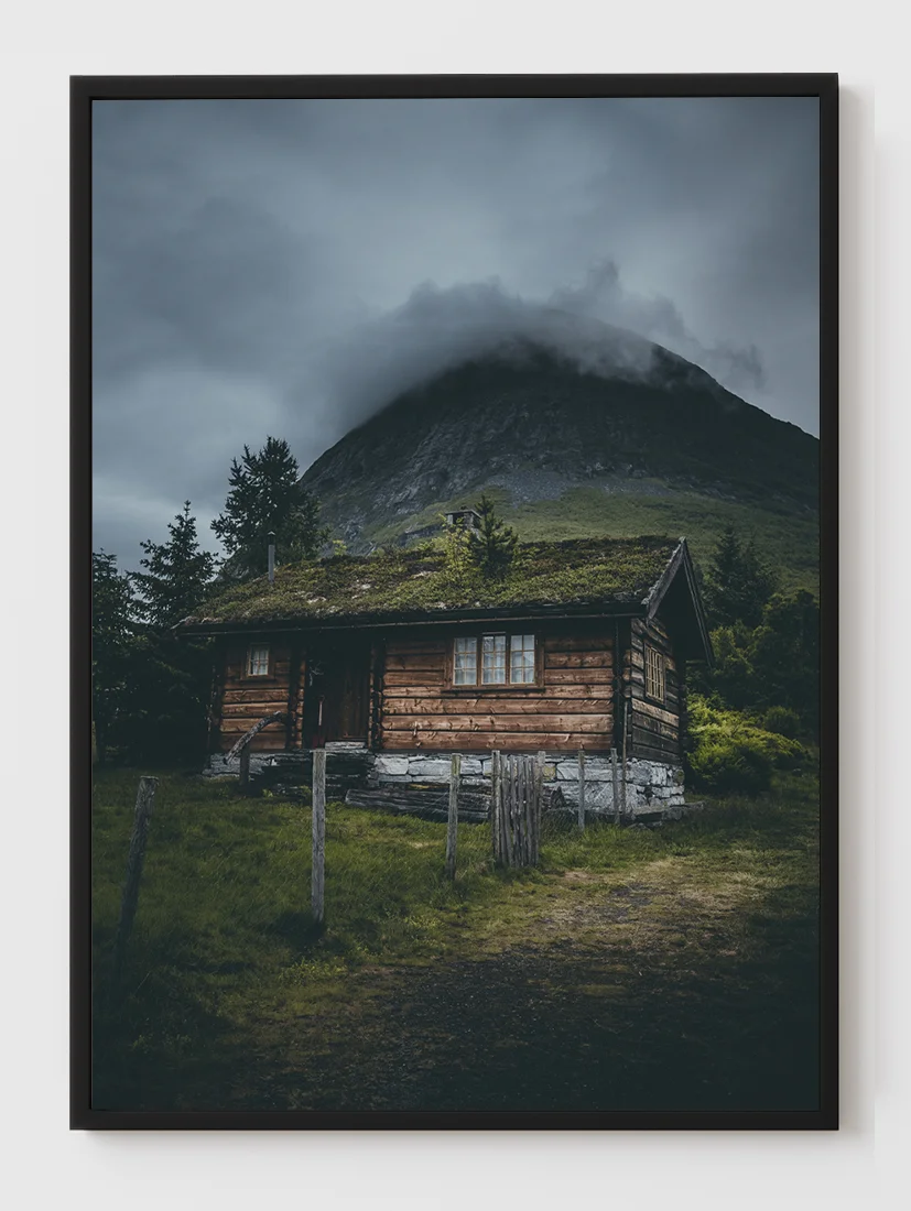 Plakat OUTLET Norge Fjord Hytte 50x70cm