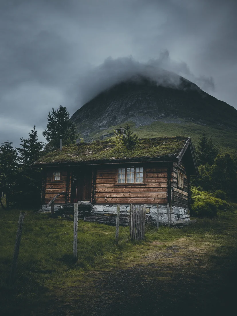 Plakat Norge Fjord Hytte 40x50cm