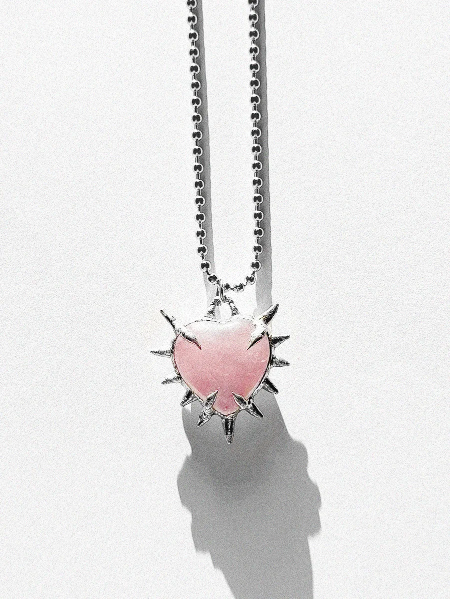 Rose Quartz Heart Naszyjnik